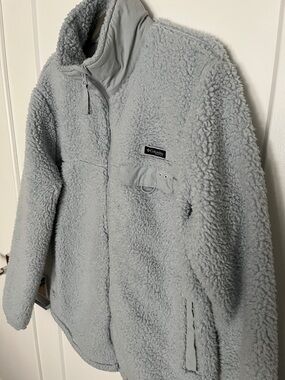 Columbia Light Gray Sherpa Full-Zip Jacket